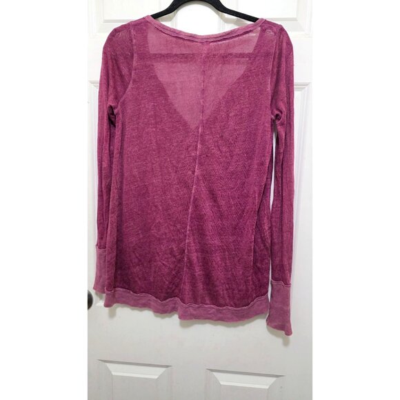 We The Free Womens XS Purple Long-Sleeve Lightweight Knit Tunic Top With Tie Nec - Picture 3 of 8